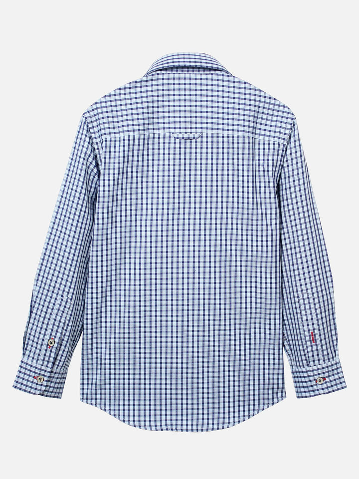 Blue Gingham Check Casual Shirt