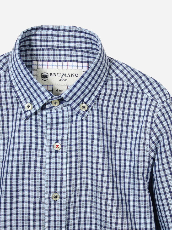 Blue Gingham Check Casual Shirt