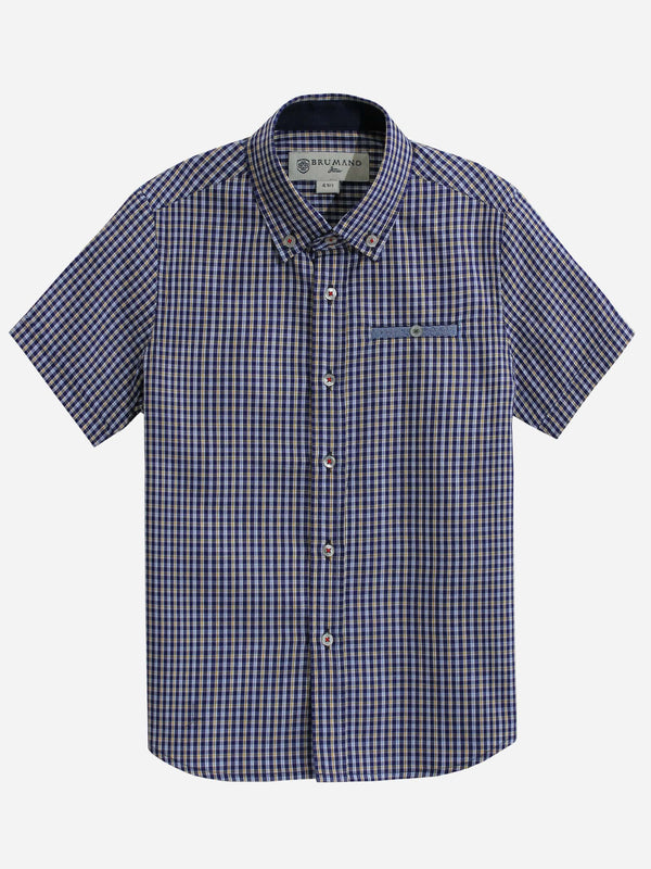 Blue Gingham Half Sleeve Casual Shirt