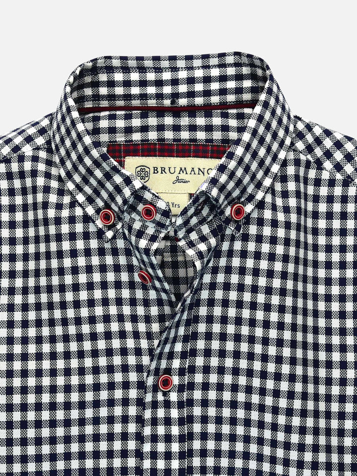 Blue Gingham Light Weight Casual Shirt Brumano Pakistan