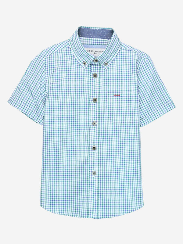 Blue & Green Gingham Casual Shirt Brumano Pakistan