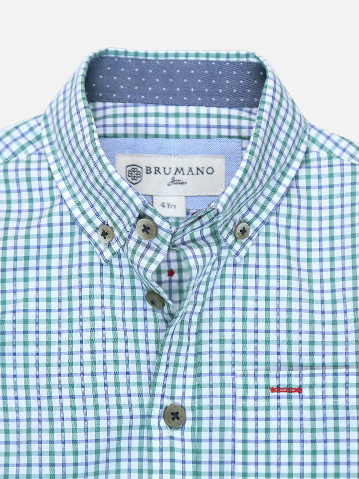 Blue & Green Gingham Casual Shirt Brumano Pakistan