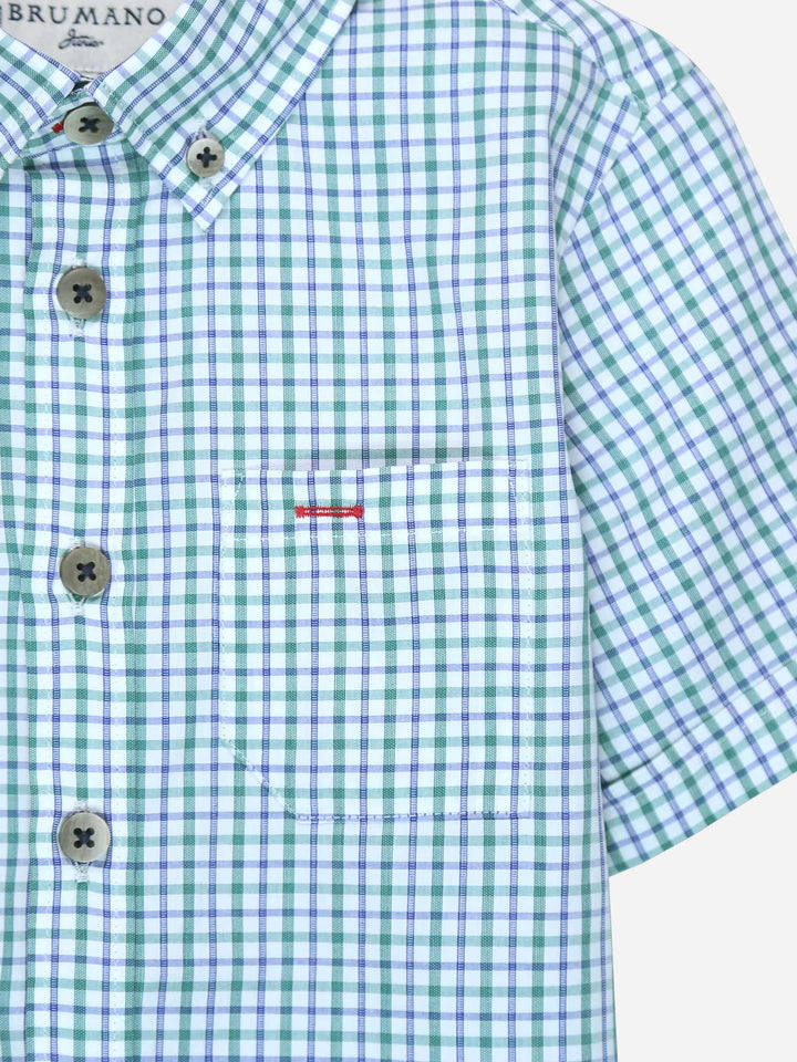 Blue & Green Gingham Casual Shirt Brumano Pakistan