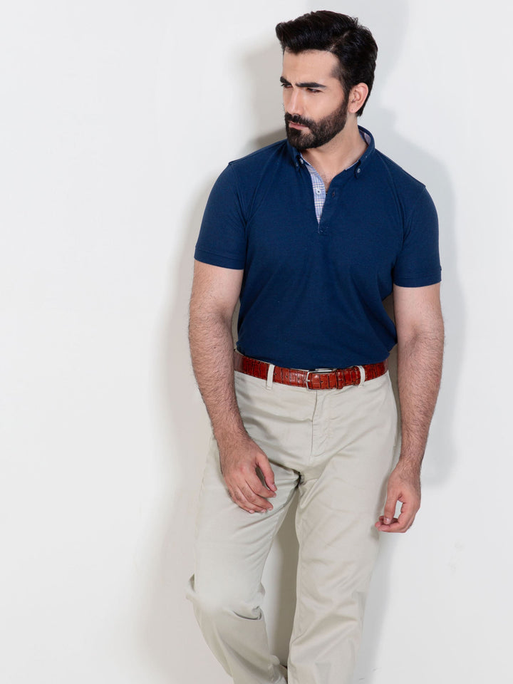 Blue Melange Polo Shirt