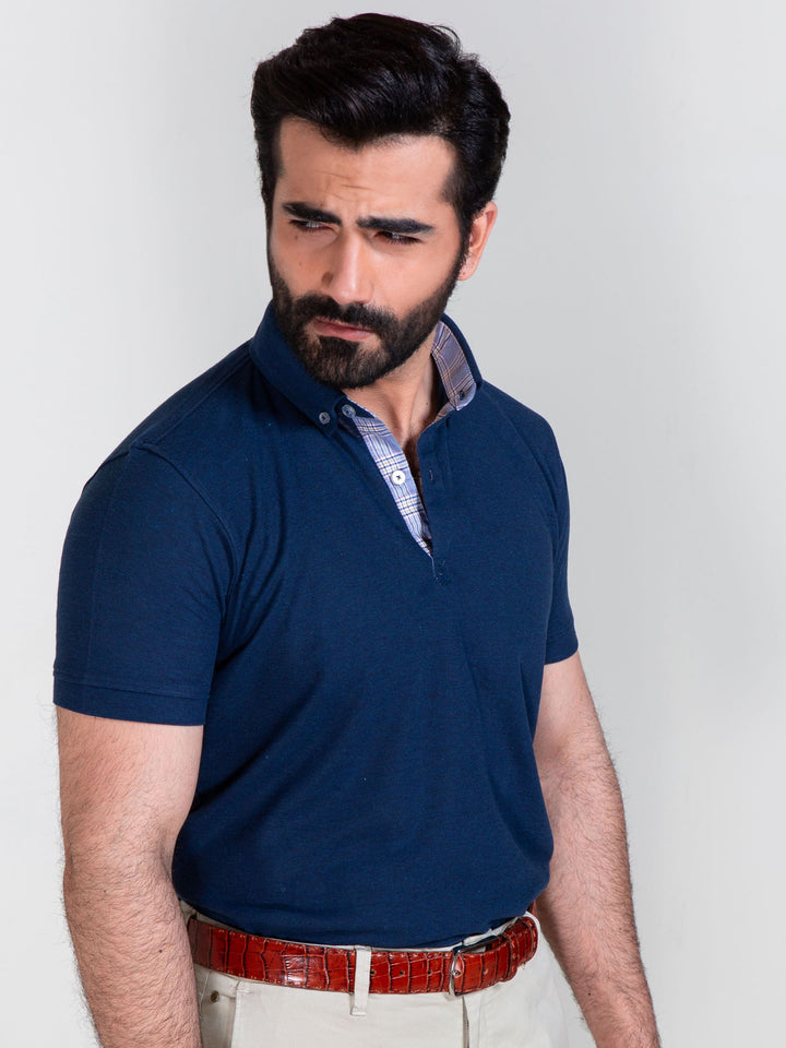 Blue Melange Polo Shirt