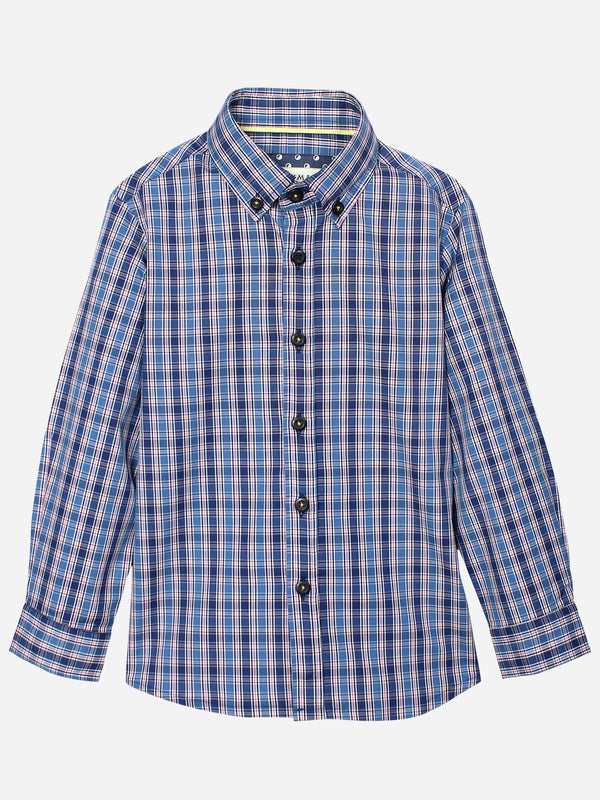 Blue & Pink Casual Check Shirt