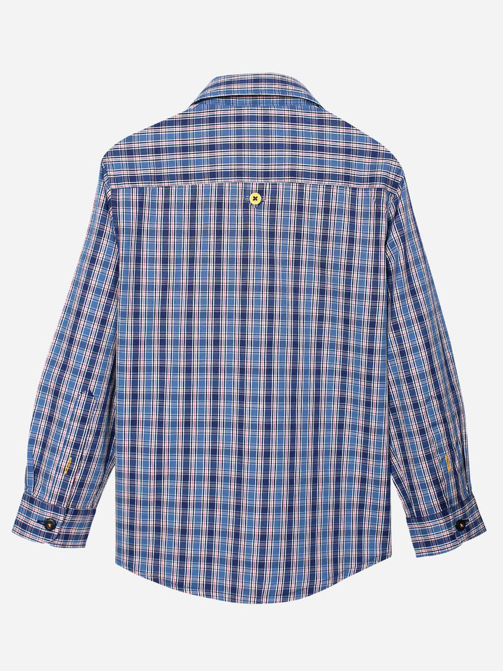 Blue & Pink Casual Check Shirt