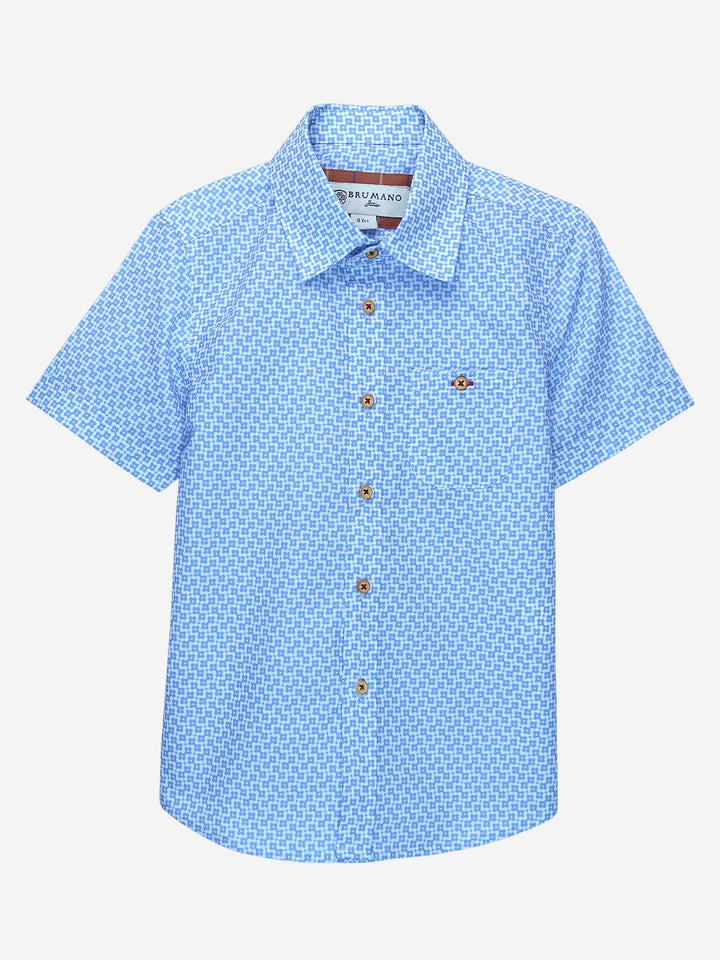 Blue Printed Casual Shirt Brumano Pakistan