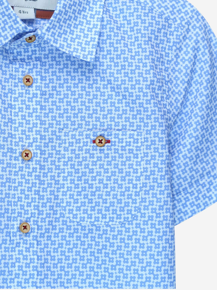 Blue Printed Casual Shirt Brumano Pakistan