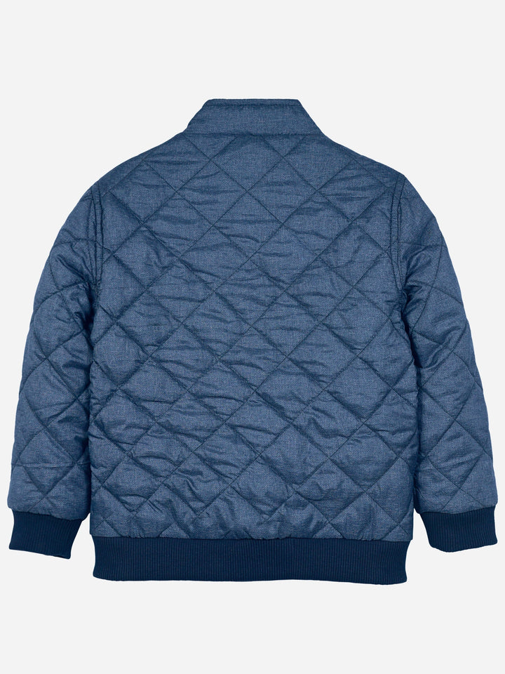 Blue Quilted Mock Neck Casual Jacket Brumano Pakistan