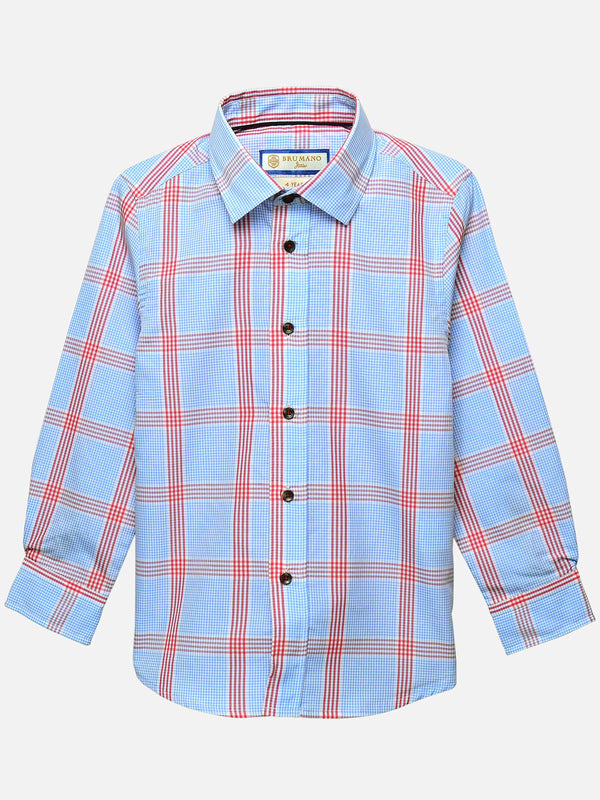 Blue & Red Checkered Casual Shirt Brumano Pakistan