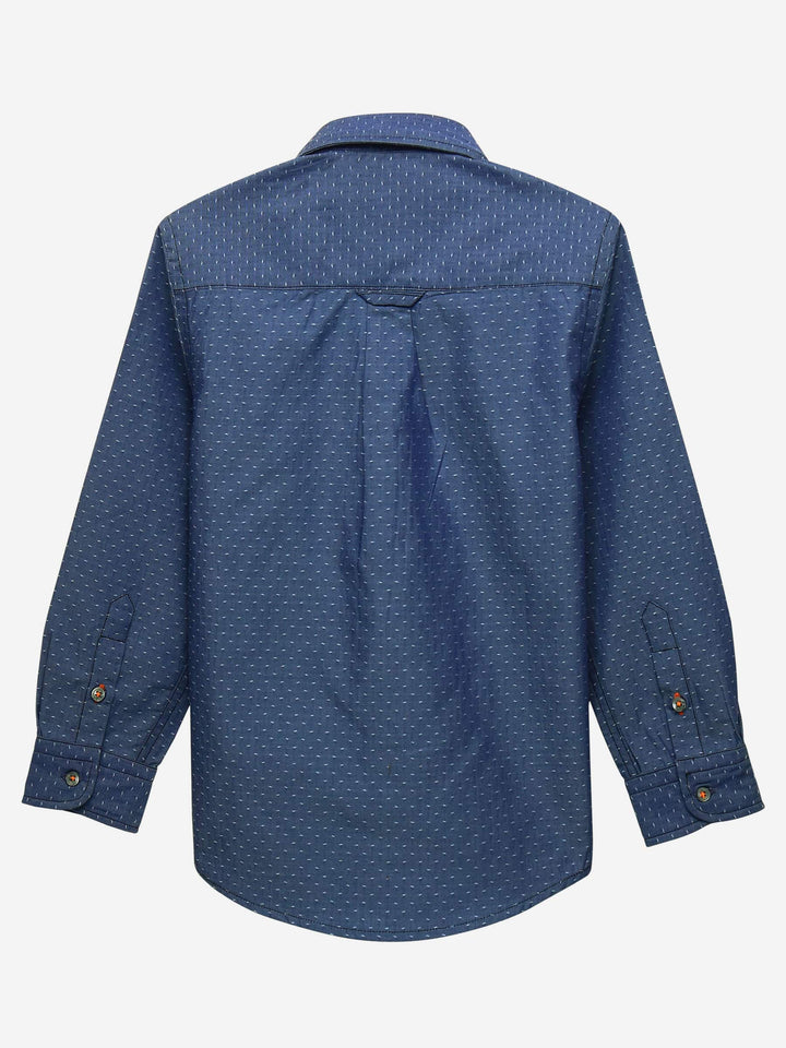 Blue Structured Button Down Casual Shirt Brumano Pakistan