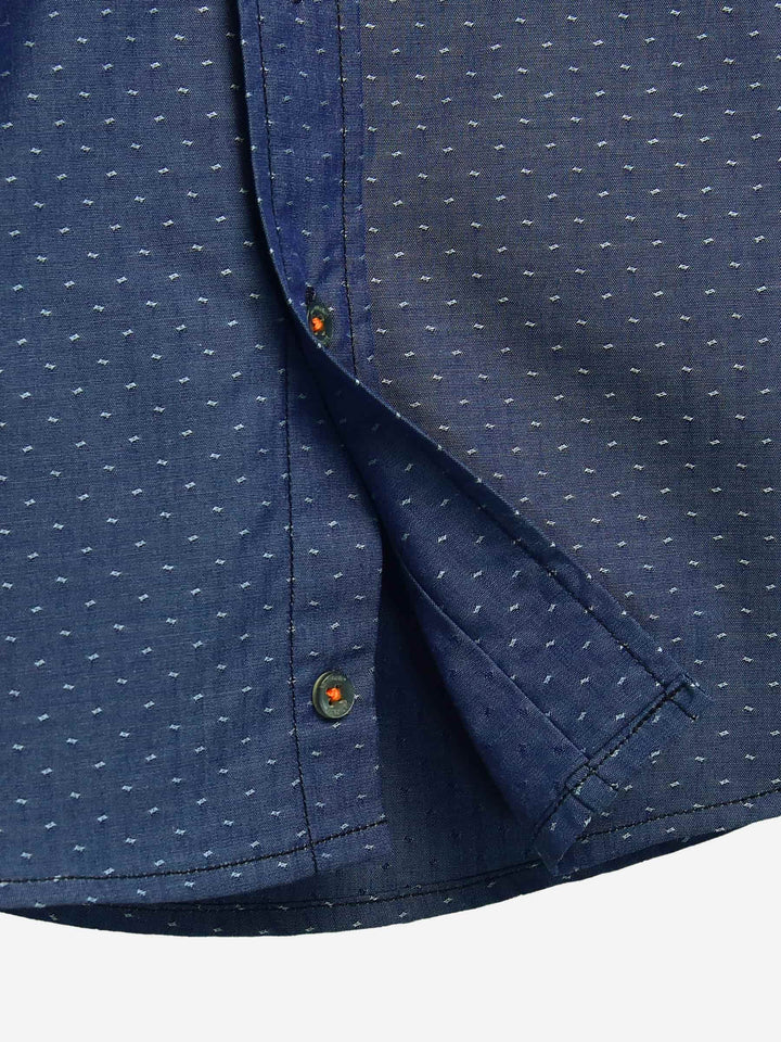 Blue Structured Button Down Casual Shirt Brumano Pakistan