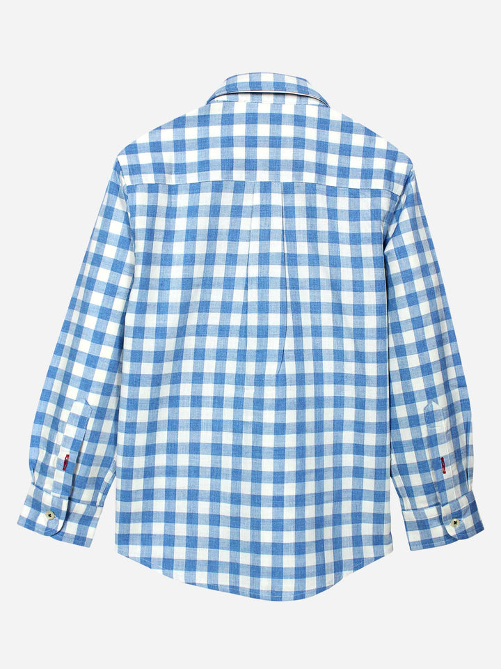 Blue & White Gingham Casual Check Shirt