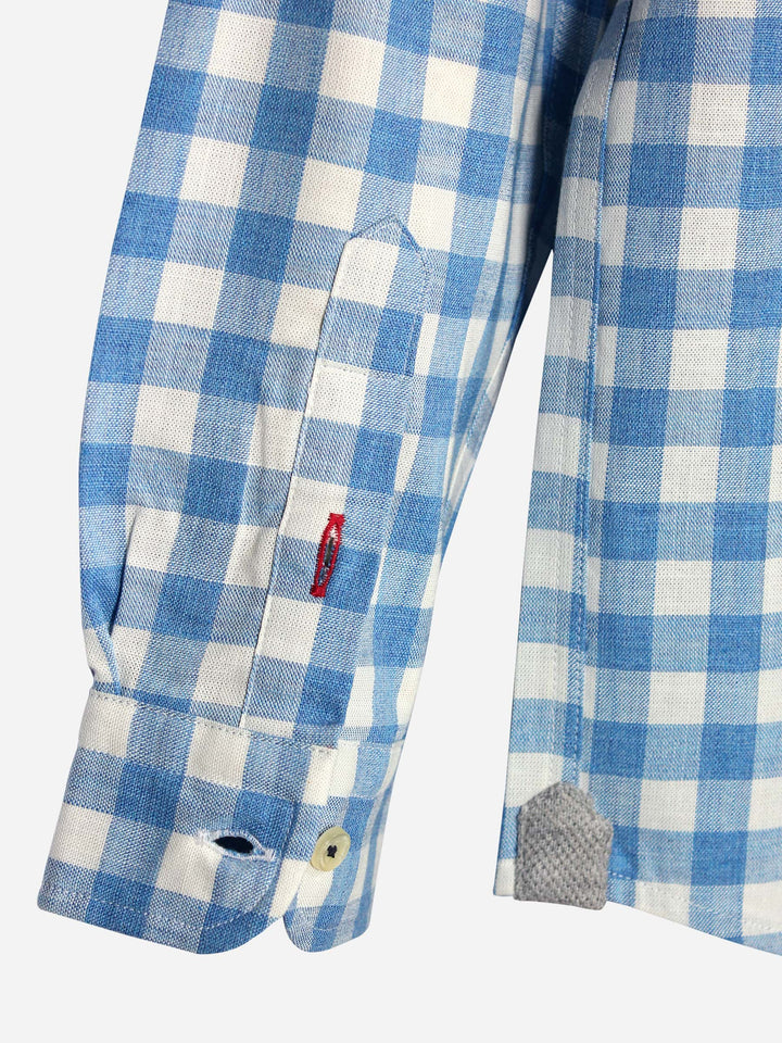 Blue & White Gingham Casual Check Shirt