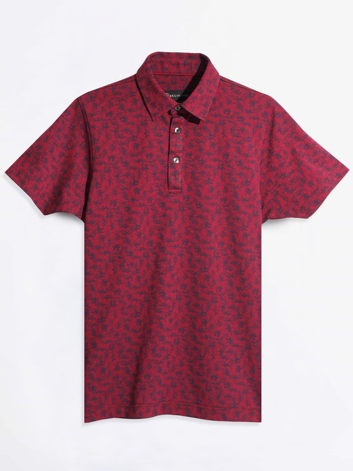 Burgundy Printed Polo