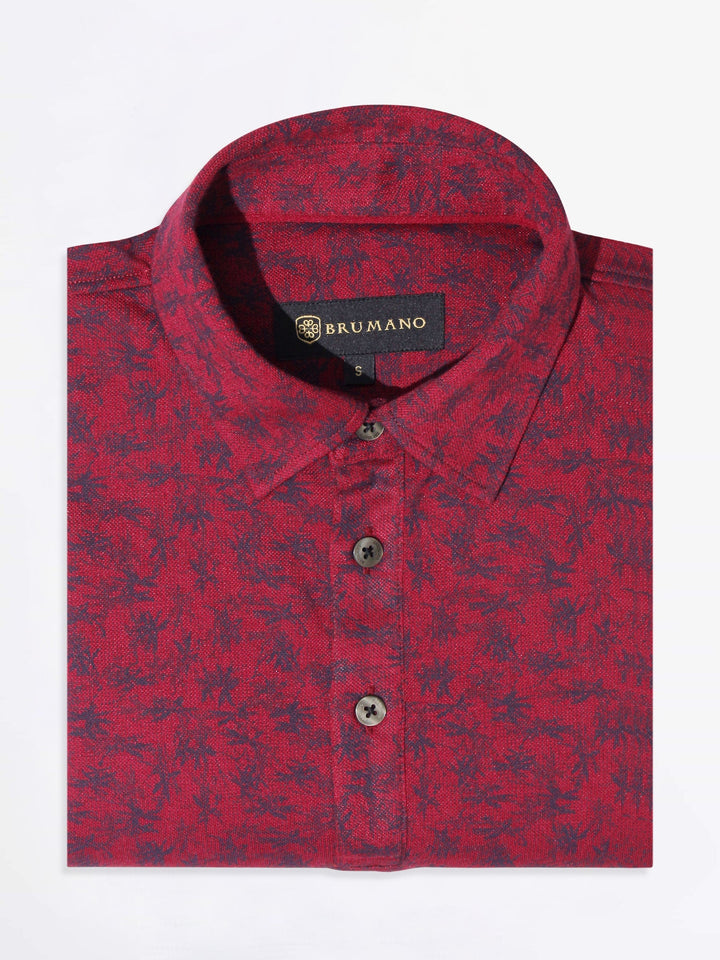 Burgundy Printed Polo