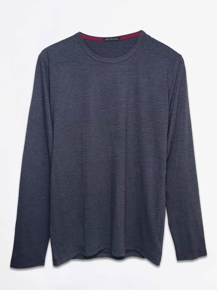 Charcoal & Purple Long Sleeve T-Shirt Brumano Pakistan