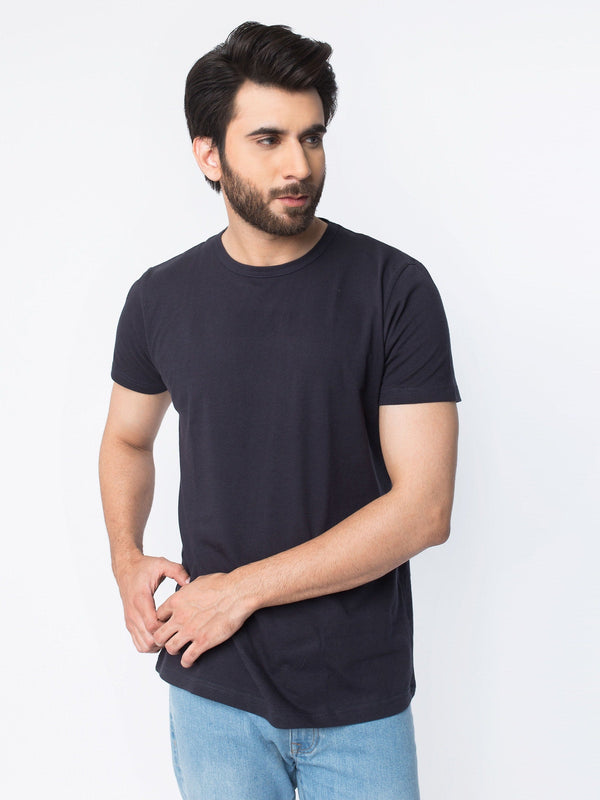 Dark Blue Crew Neck T-Shirt