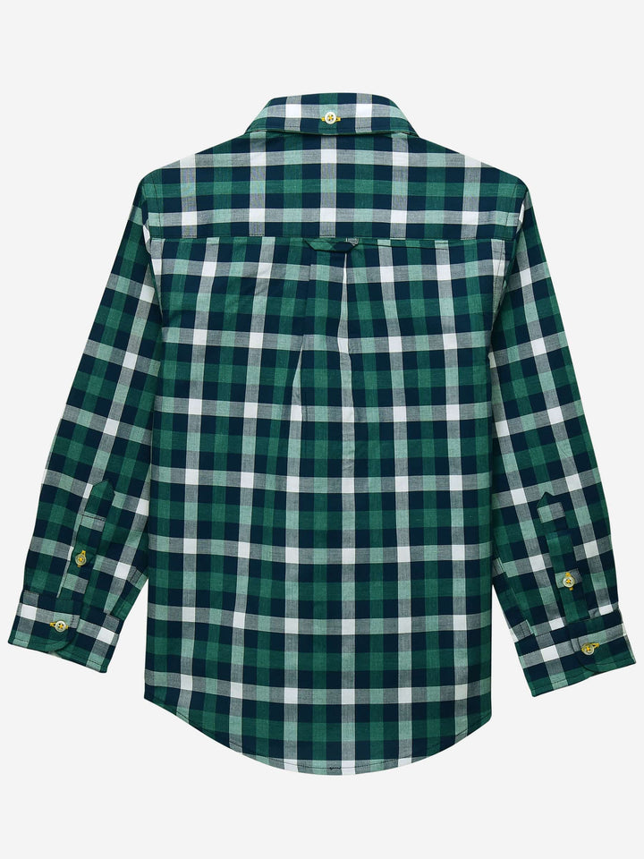 Green & Blue Casual Check Shirt Brumano Pakistan