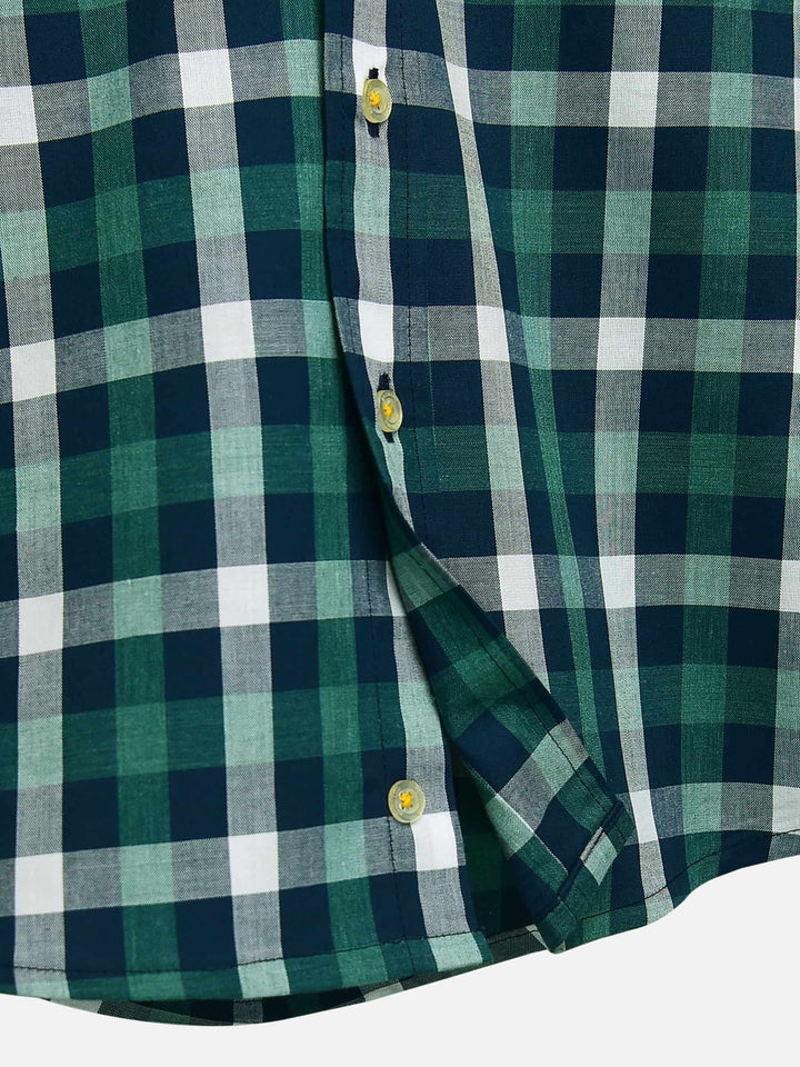 Green & Blue Casual Check Shirt Brumano Pakistan