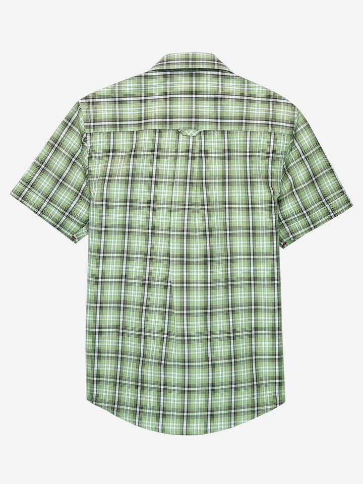 Green Brown Half Sleeve Casual Check Shirt Brumano Pakistan