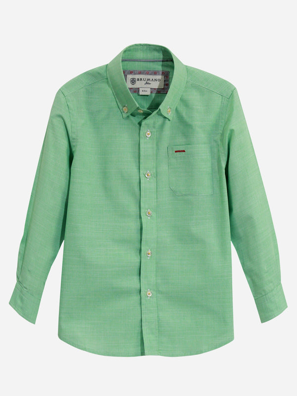 Green Micro Textured Casual Shirt