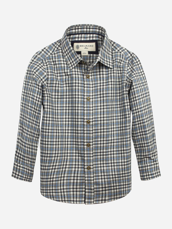 Grey Gingham Check Casual Shirt