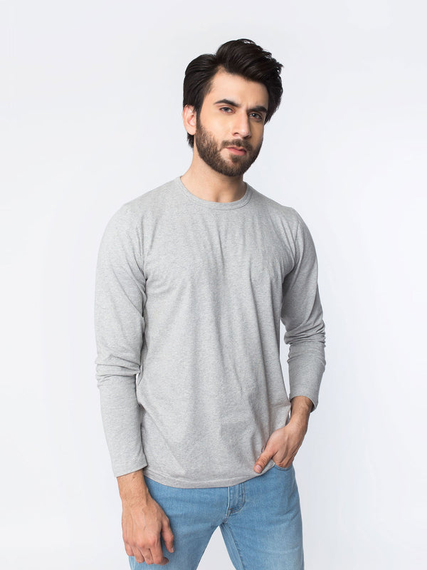 Grey Melange Long Sleeve T-Shirt