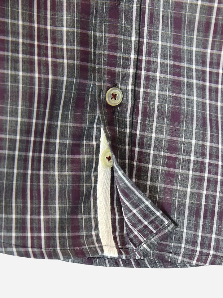 Grey & Purple Casual Check Shirt Brumano Pakistan