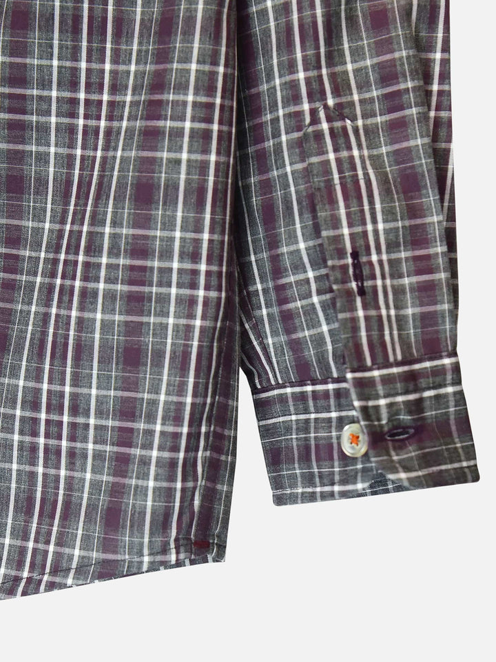 Grey & Purple Casual Check Shirt Brumano Pakistan