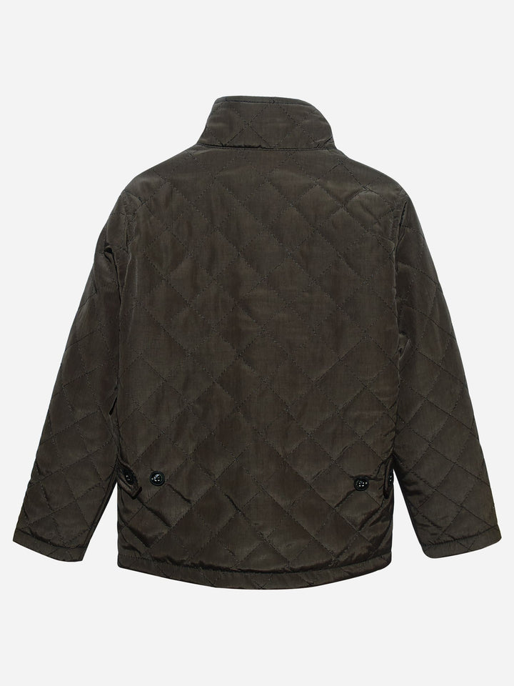 Horizontal Brown Quilted Jacket Brumano Pakistan