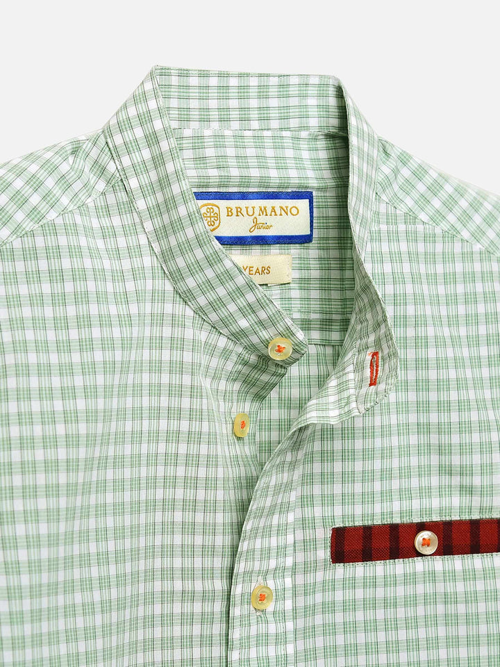 Light Green Checkered Casual Shirt Brumano Pakistan