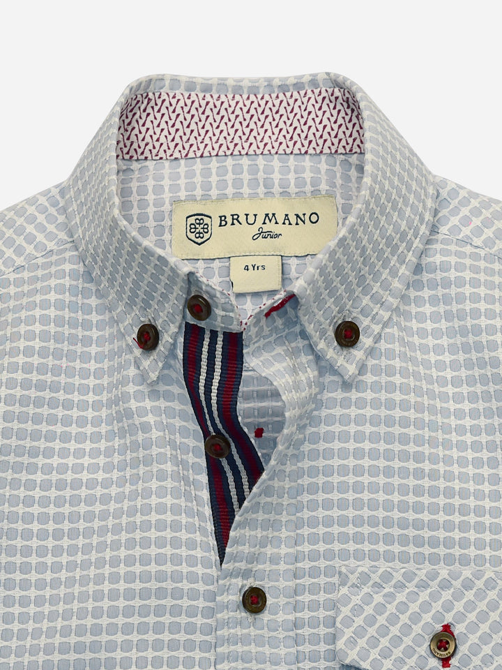 Light Grey Jacquard Checkered Casual Shirt brumano Pakistan