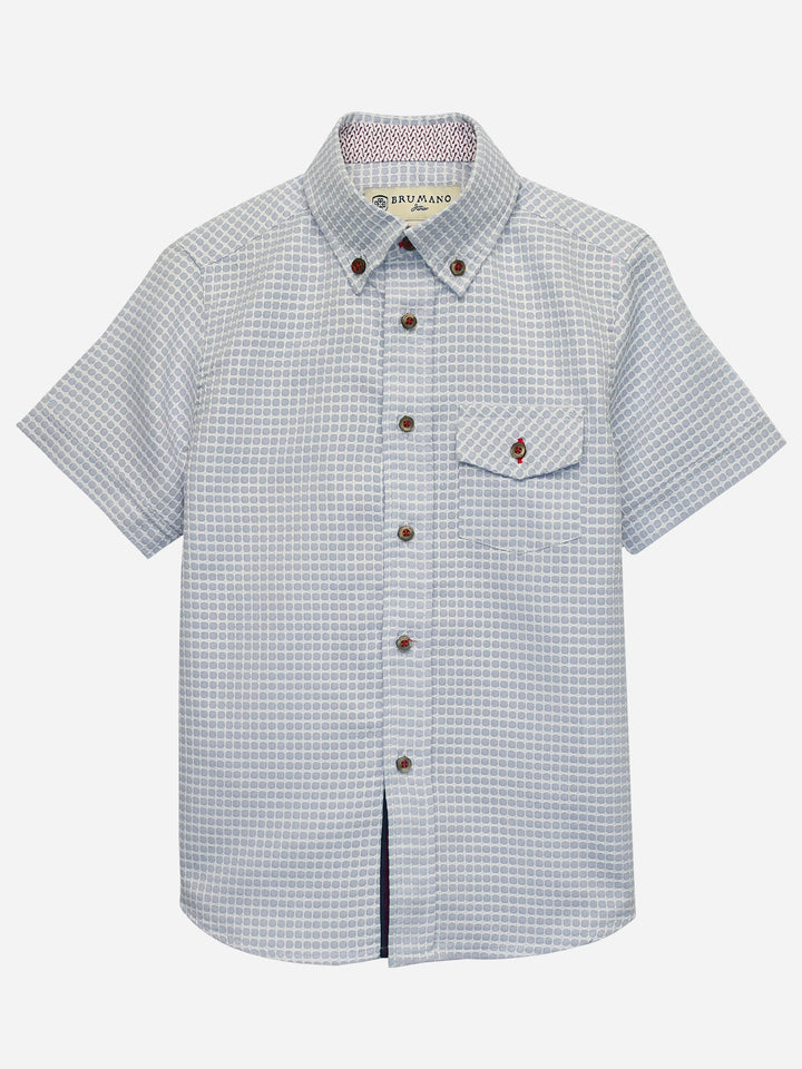 Light Grey Jacquard Checkered Casual Shirt brumano Pakistan