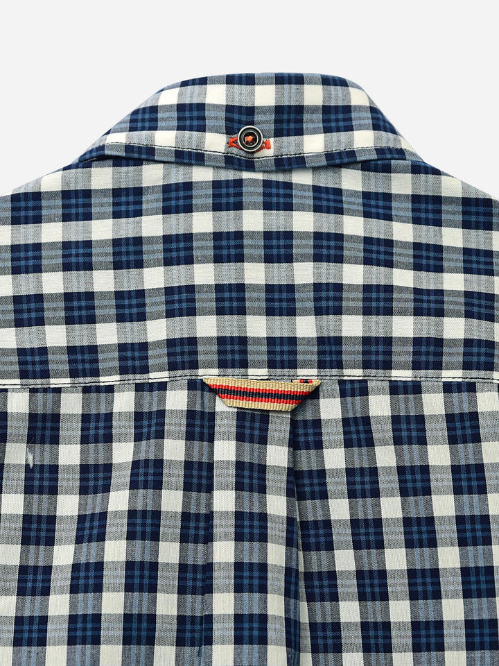 Light Weight Blue Casual Check Shirt Brumano Pakistan