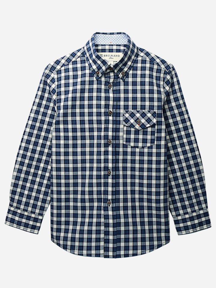 Light Weight Blue Casual Check Shirt Brumano Pakistan