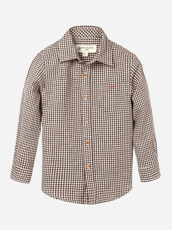 Light Weight Brown Casual Check Shirt