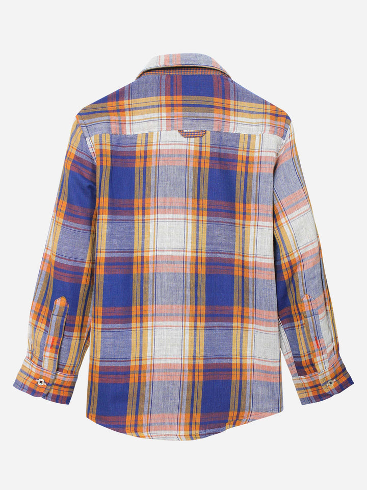 Light Weight Orange Checkered Casual Shirt