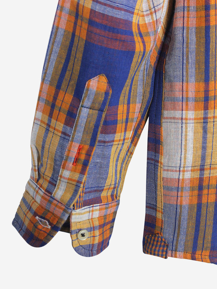 Light Weight Orange Checkered Casual Shirt