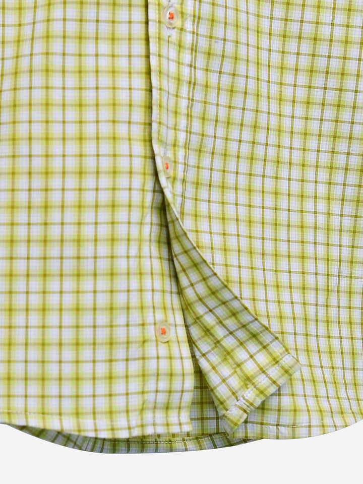 Lime Yellow Checkered Casual Shirt Brumano Pakistan