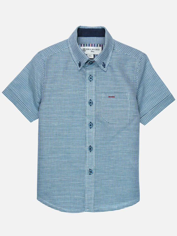 Linen Gingham Half Sleeve Casual Shirt Brumano Pakistan