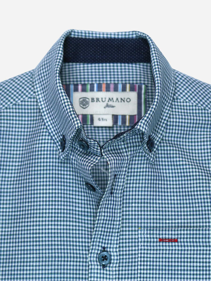 Linen Gingham Half Sleeve Casual Shirt Brumano Pakistan