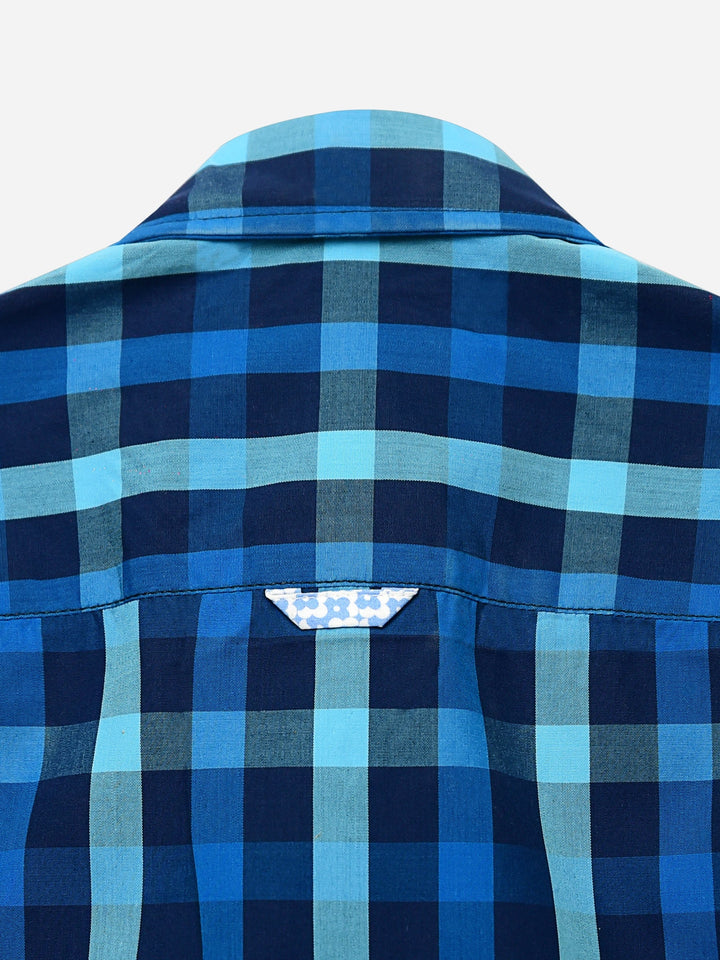 Navy Blue Bold Checkered Casual Shirt Brumano Pakistan