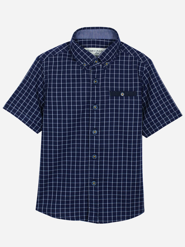 Navy Blue Casual Half Sleeve Shirt