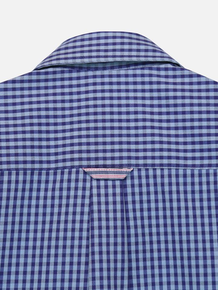 Navy Blue Gingham Half Sleeve Shirt Brumano Pakistan