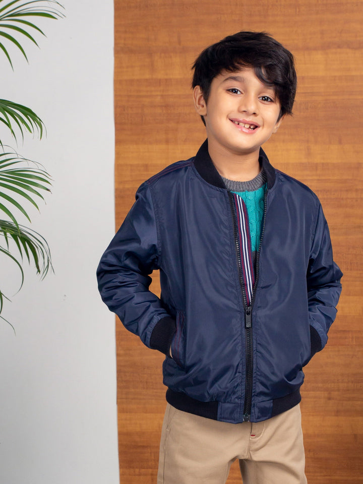 Navy Blue Light Weight Casual Bomber Jacket Brumano Pakistan