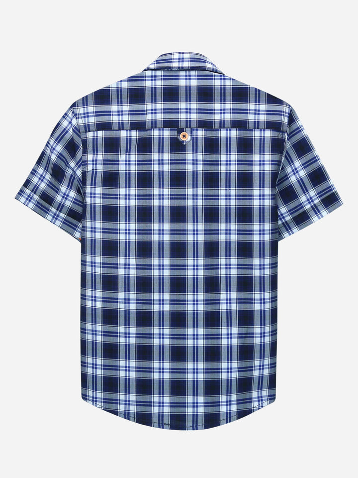 Navy Blue Plaid Checkered Casual Shirt Brumano Pakistan