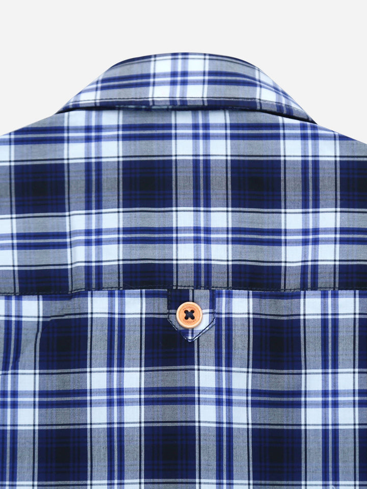 Navy Blue Plaid Checkered Casual Shirt Brumano Pakistan