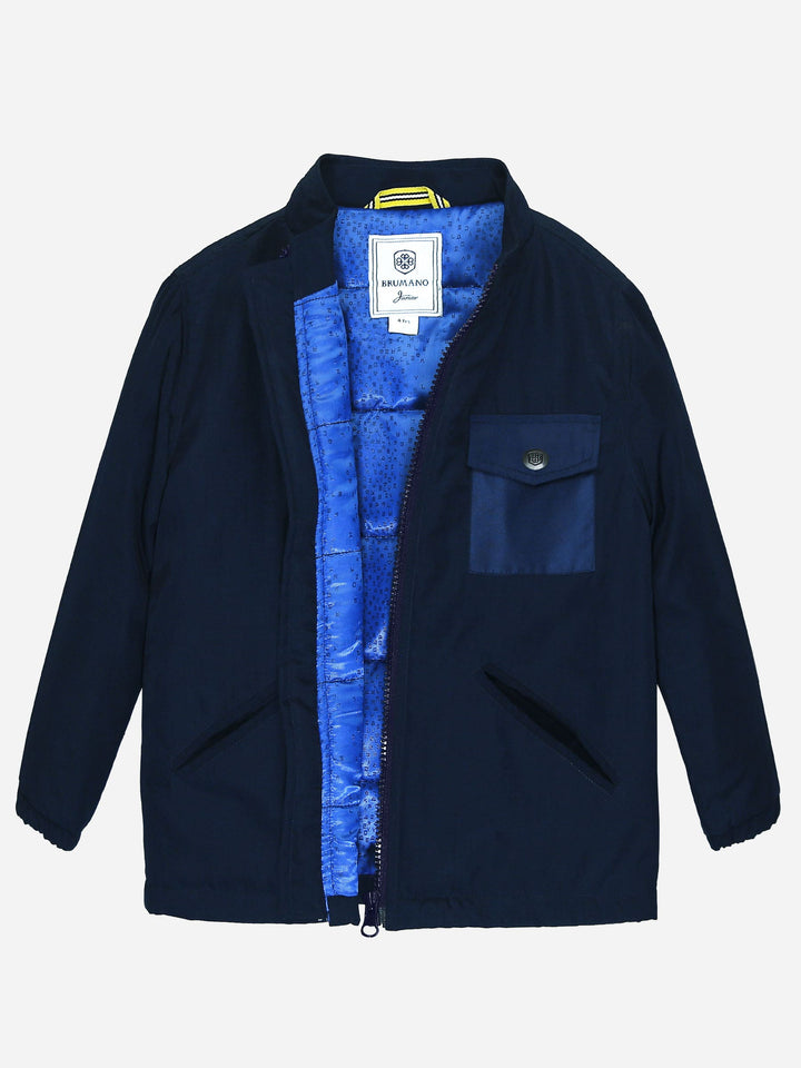 Navy Blue Quilted Casual Jacket Brumano Pakistan